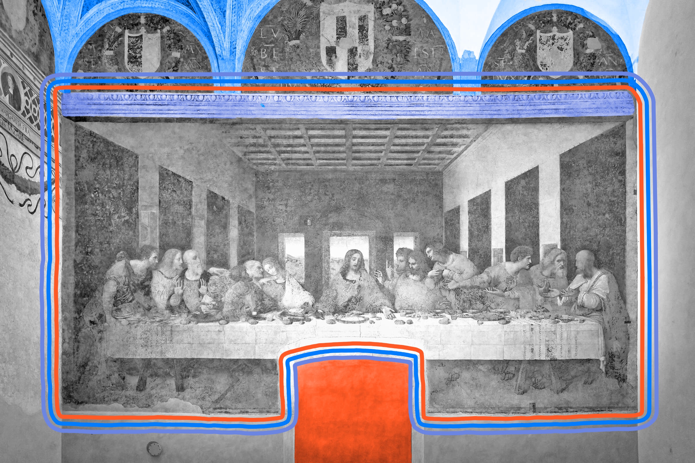 Leonardo da Vinci’s “The Last Supper” originally included Jesus’ feet.