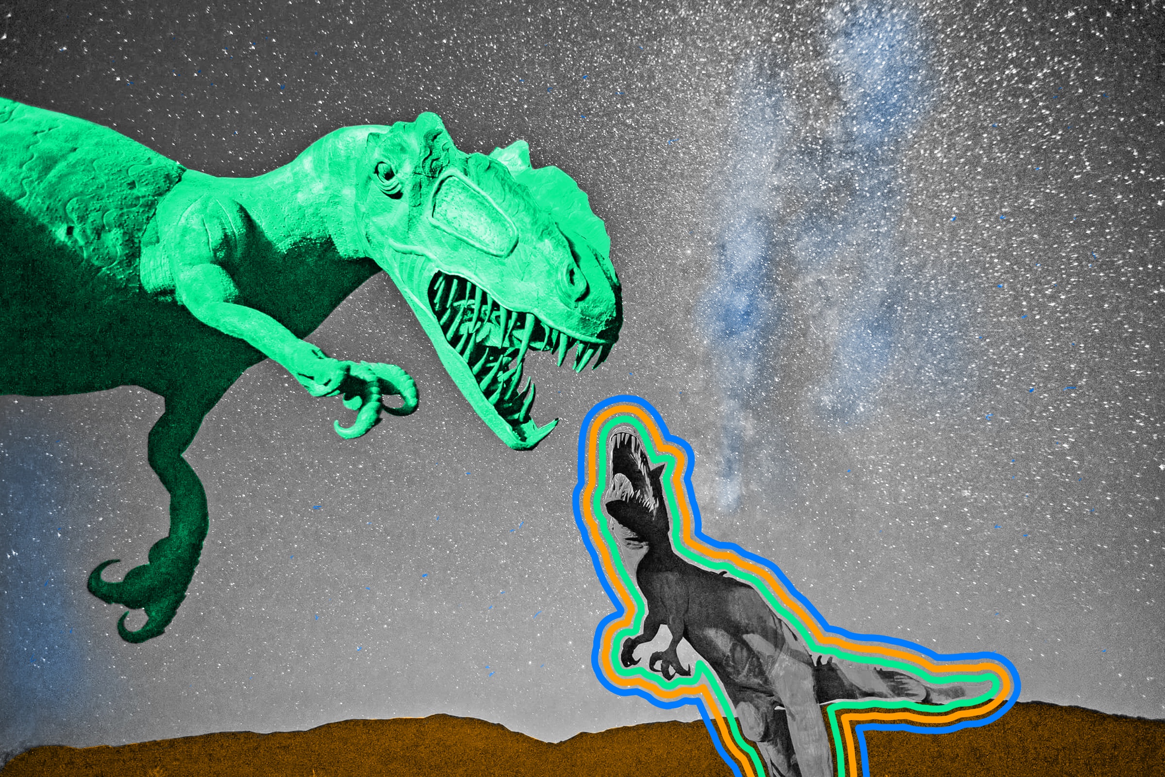 Earth was on the other side of the galaxy when the dinosaurs were alive.